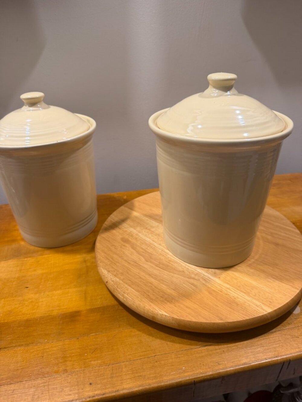 Fiesta Ivory Canister Set of 2 with Lids HLC USA Homer Laughlin